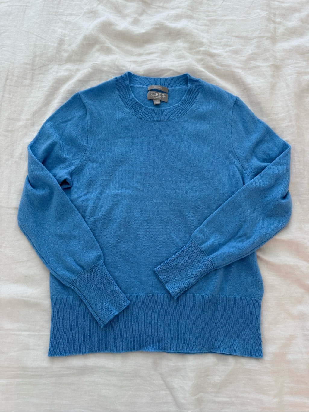 J. Crew Blue Crewneck Cashmere Sweater